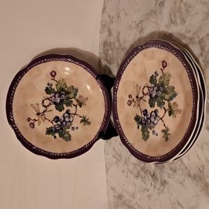 4 Tracy Porter Claret Dragonfly plates